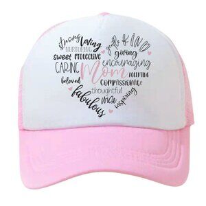 Mom Quote Heart Pink Trucker Hat